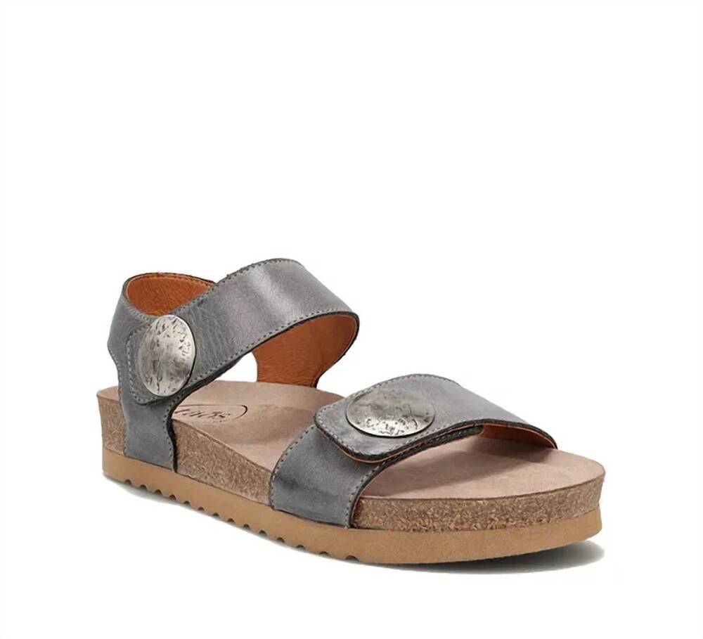 NEW TAOS women's luckie sandals in steel leather